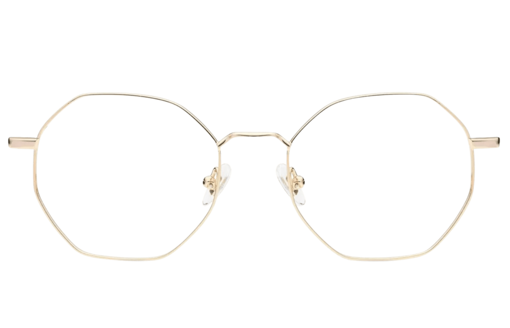 Gold metal octagon frames + FILTER INCLUDED Model: ZTH9B Size: 53-18