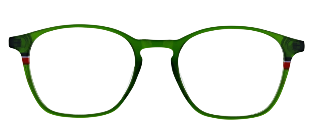 Green Plastic DESIGNER frame (SPRING SIDES) + FILTER INCLUDED, MODEL: ZTH109, SIZE: 51-19